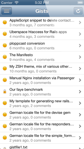 View GitHub gists